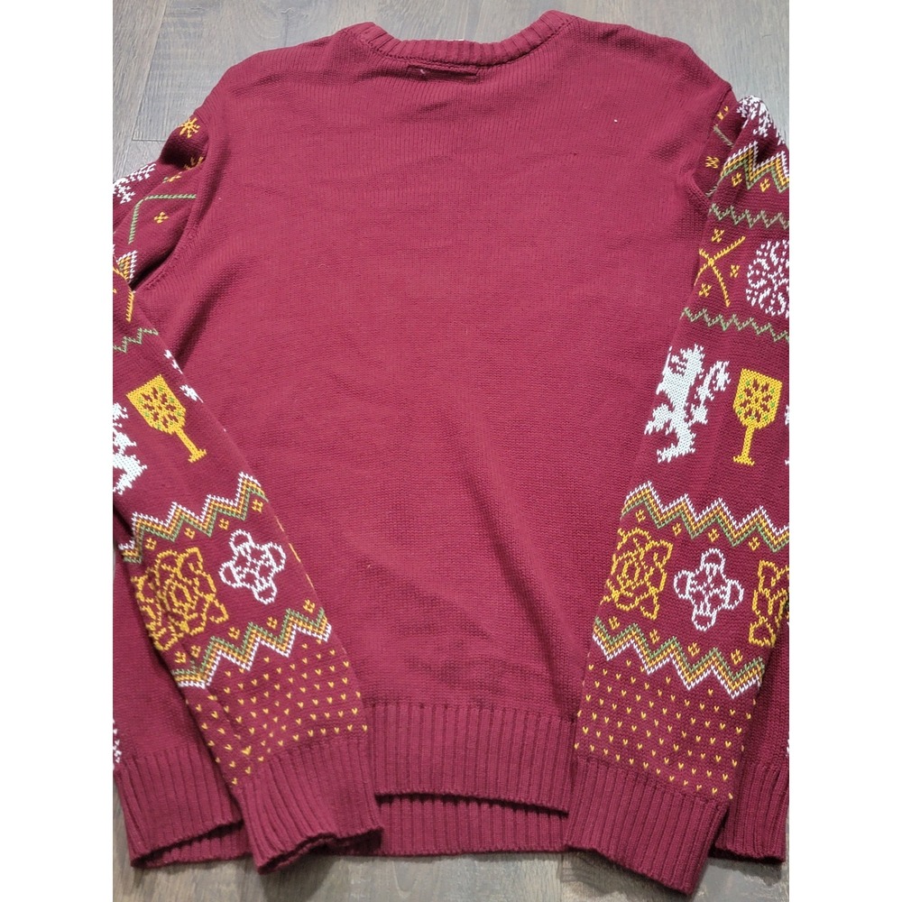 Game of Thrones Lannister I Drink and I Know Things Holiday Sweater Maroon Small - Picture 7 of 7